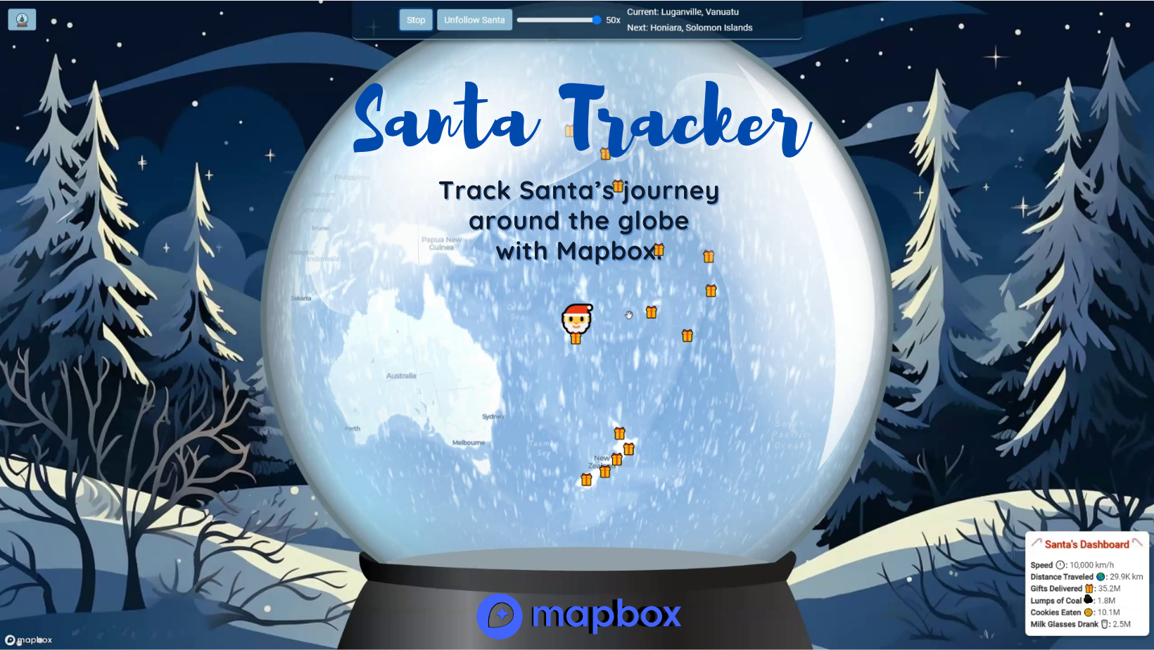 Santa Tracker by Mapbox